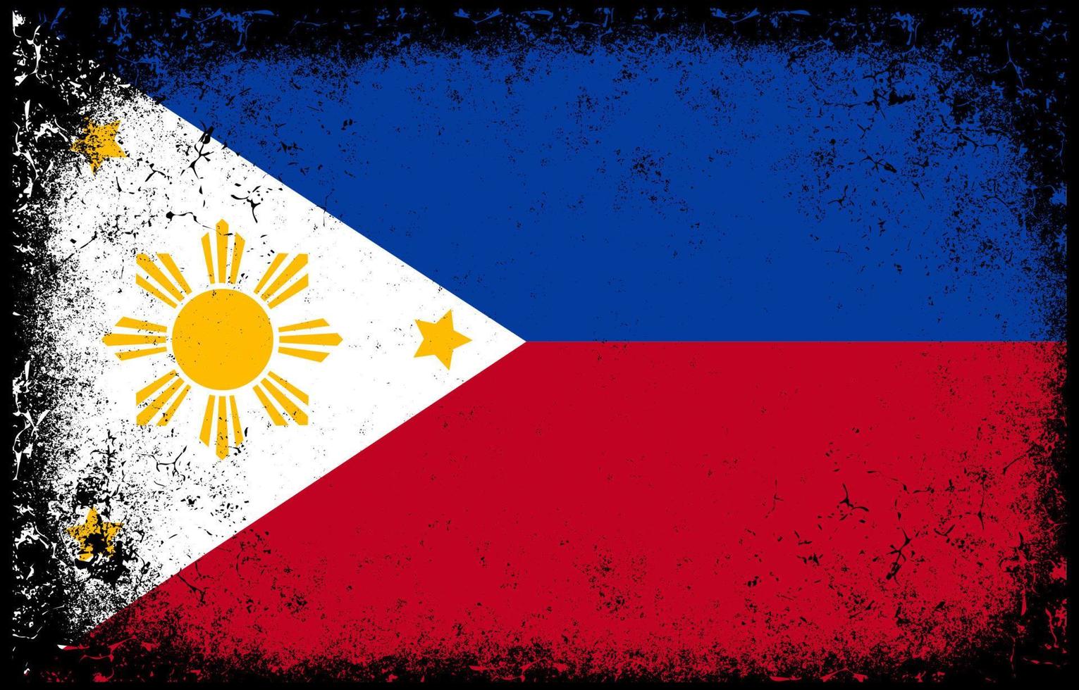 alter schmutziger grunge vintage philippinischer nationalflaggenhintergrund vektor