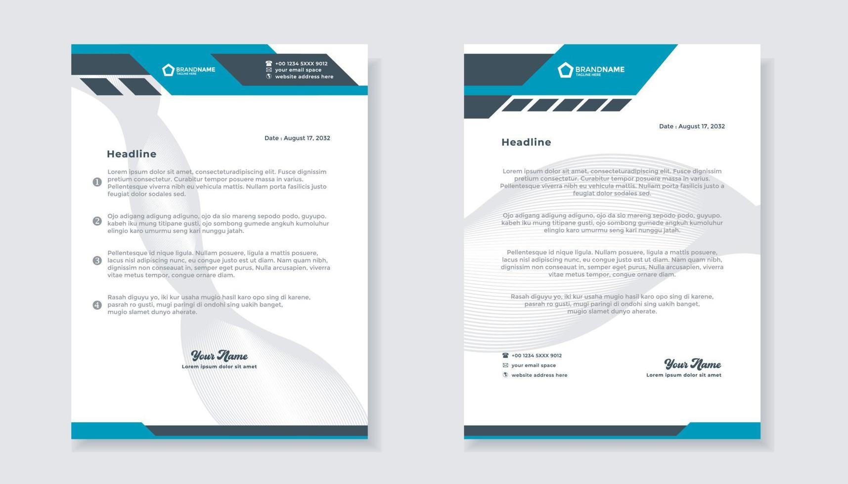 neue, moderne, elegante Briefkopfvorlage für stationäres Design für Unternehmen vektor