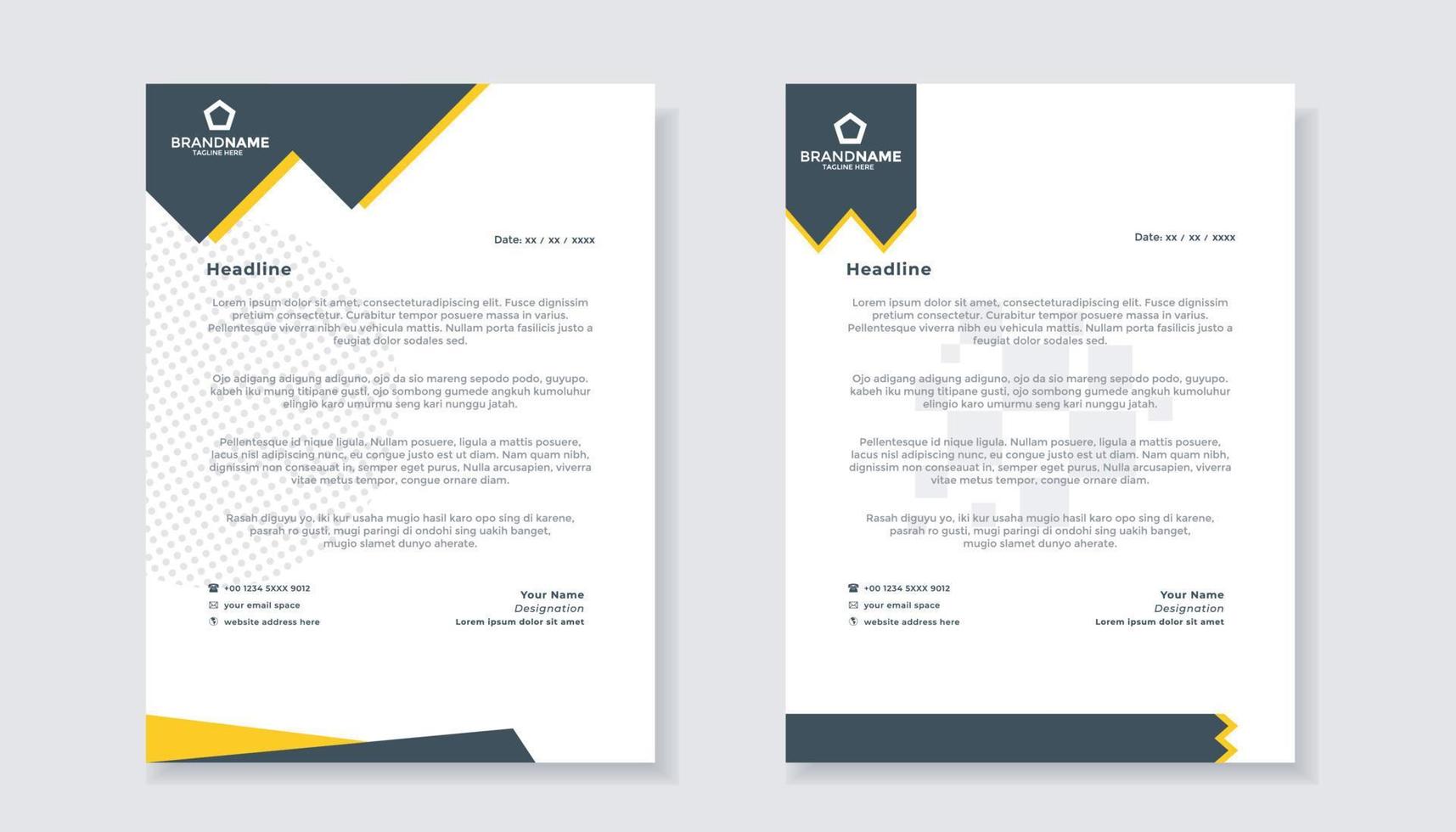ny modern elegant av brev mall för stationär design för företag företag vektor