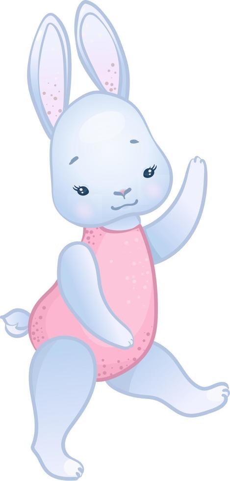söt kanin hand dragen tecknad serie illustration, barnkammare bebis dusch vektor
