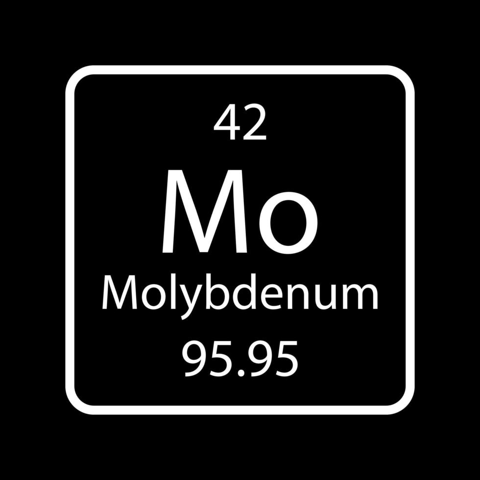 molybden symbol. kemiskt element i det periodiska systemet. vektor illustration.