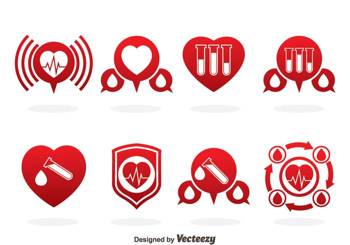 Blutspende Red Icons Vector