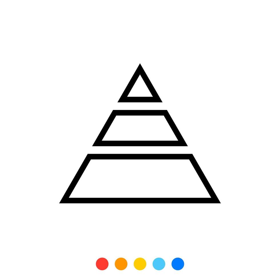 Dreieck-Diagrammsymbol, Vektor und Illustration.