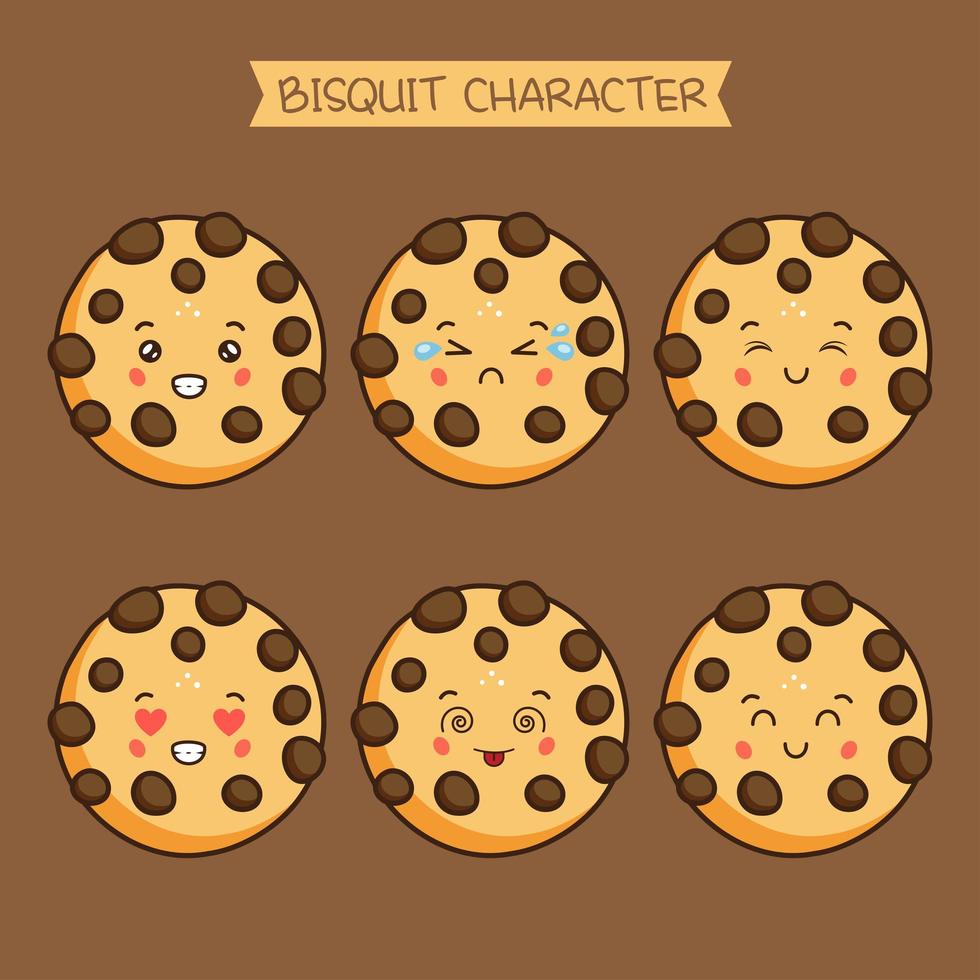 süße Cookie-Charaktere gesetzt vektor