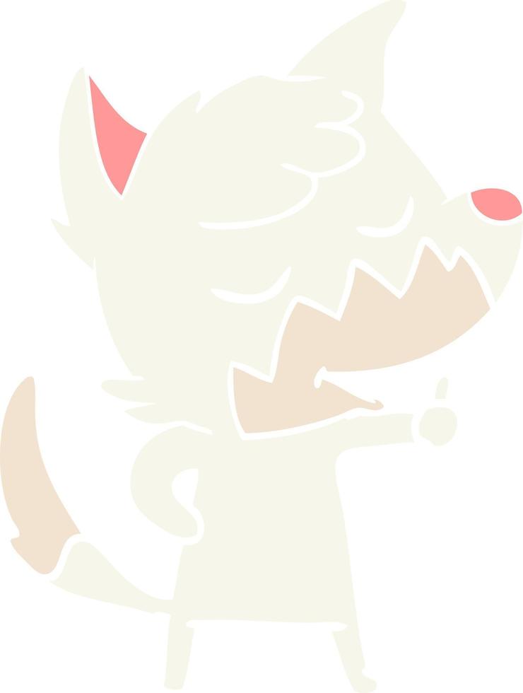 freundlicher Cartoon-Fuchs im flachen Farbstil, der Daumen hoch gibt vektor