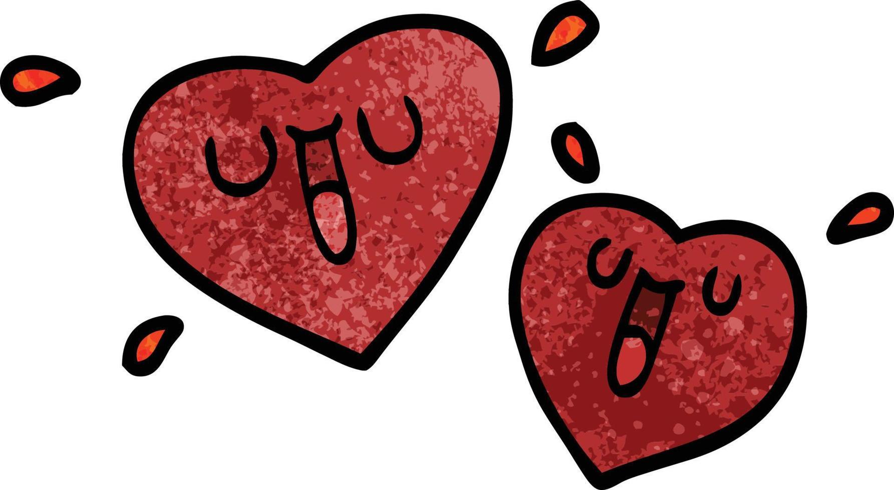 glückliche Cartoon-Doodle-Herzen vektor