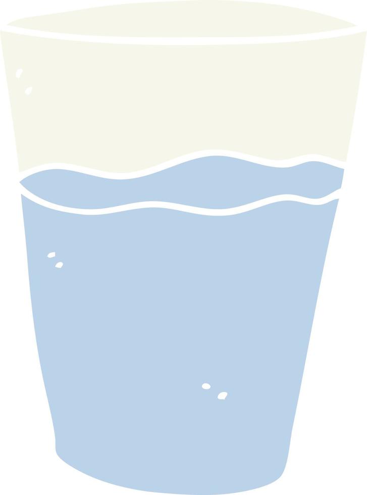platt Färg stil tecknad serie glas av vatten vektor