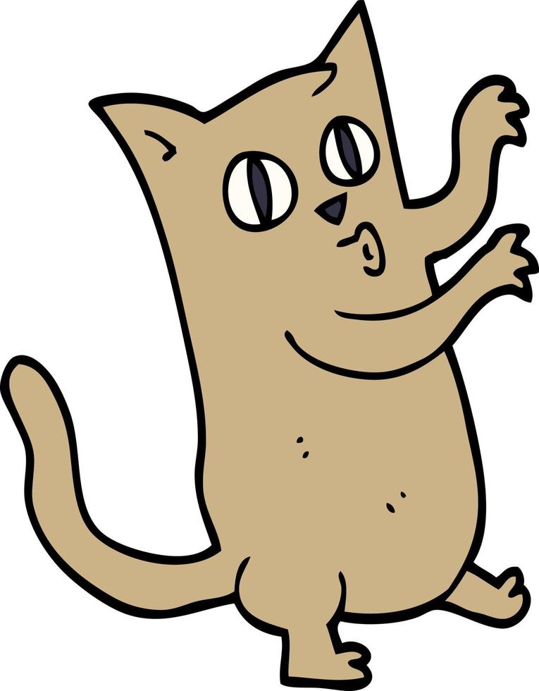 Cartoon-Doodle tanzende Katze vektor
