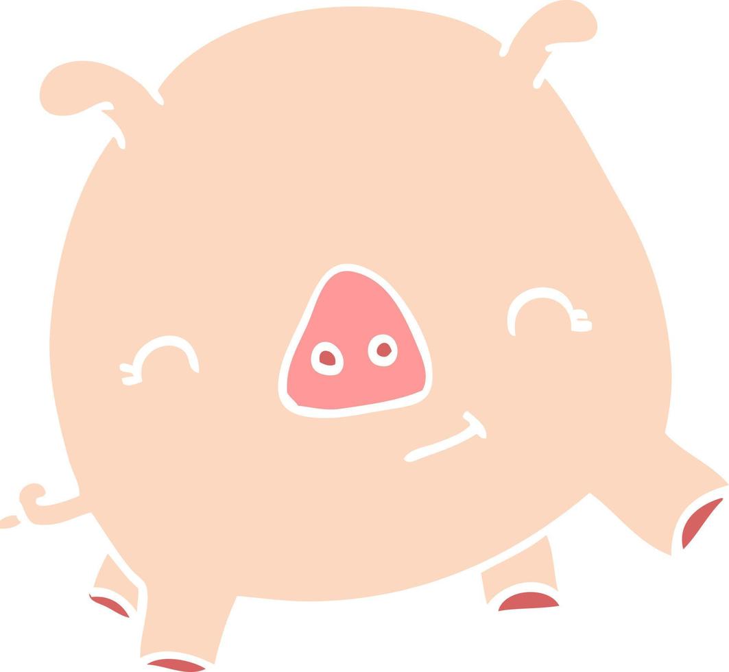 tecknad serie klotter Lycklig gris vektor