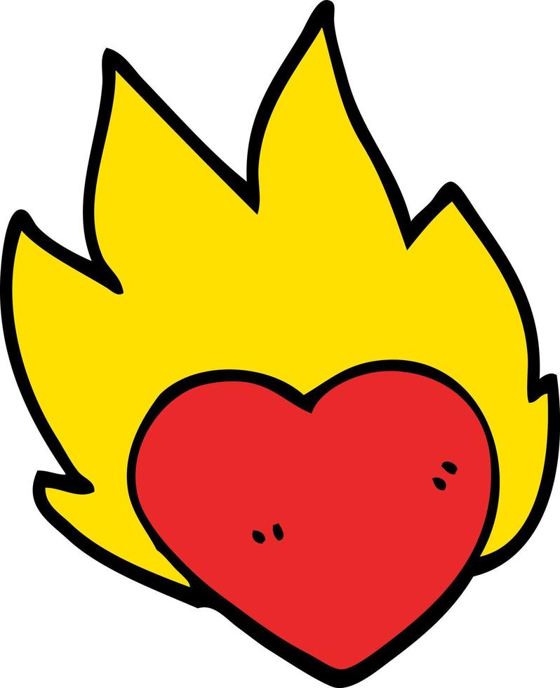 Cartoon-Doodle flammendes Herz vektor