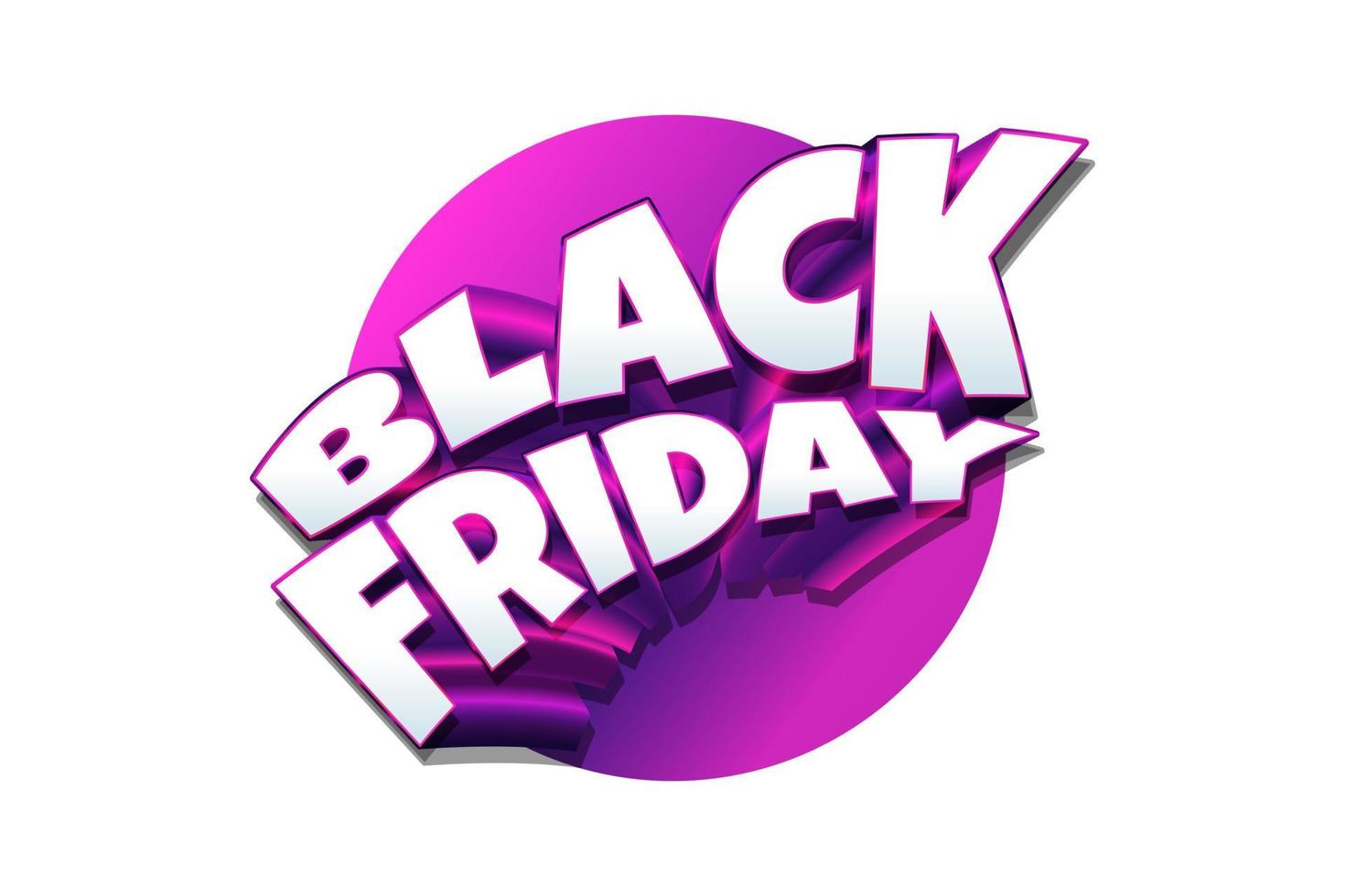 3d bunter schwarzer freitag-text auf weißem hintergrund. Werbe- und Promotion-Banner-Design für Black-Friday-Kampagne vektor