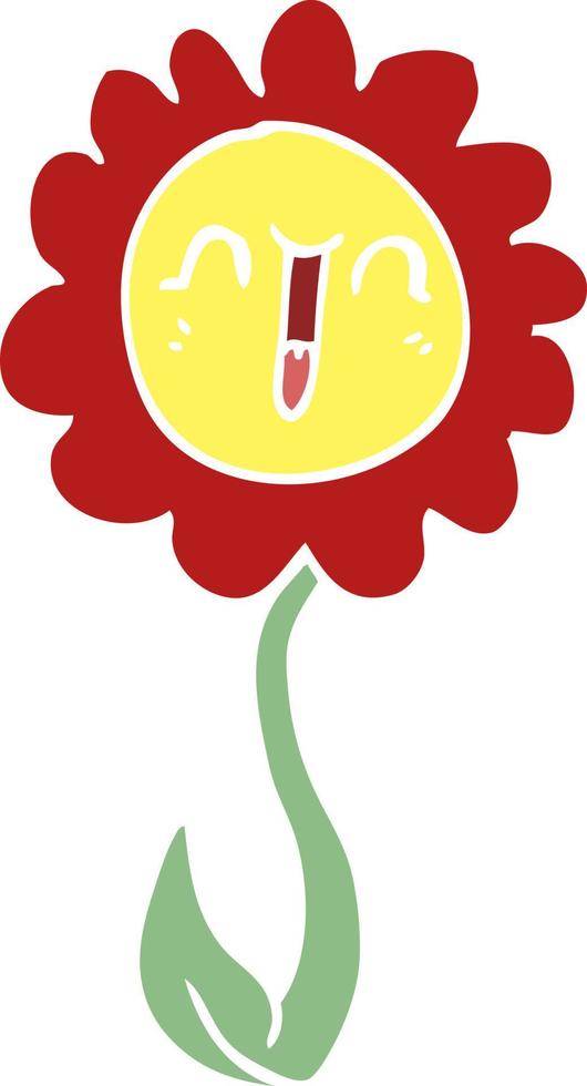 tecknad serie klotter Lycklig blomma vektor