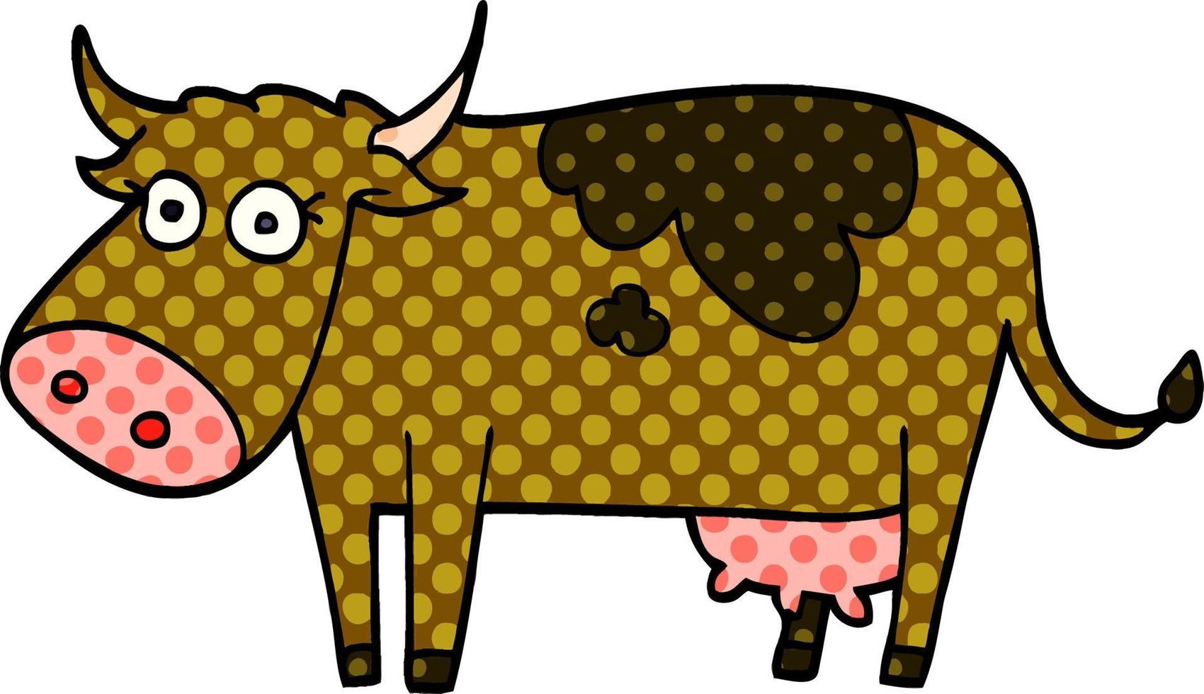 Cartoon-Doodle-Farm-Kuh vektor