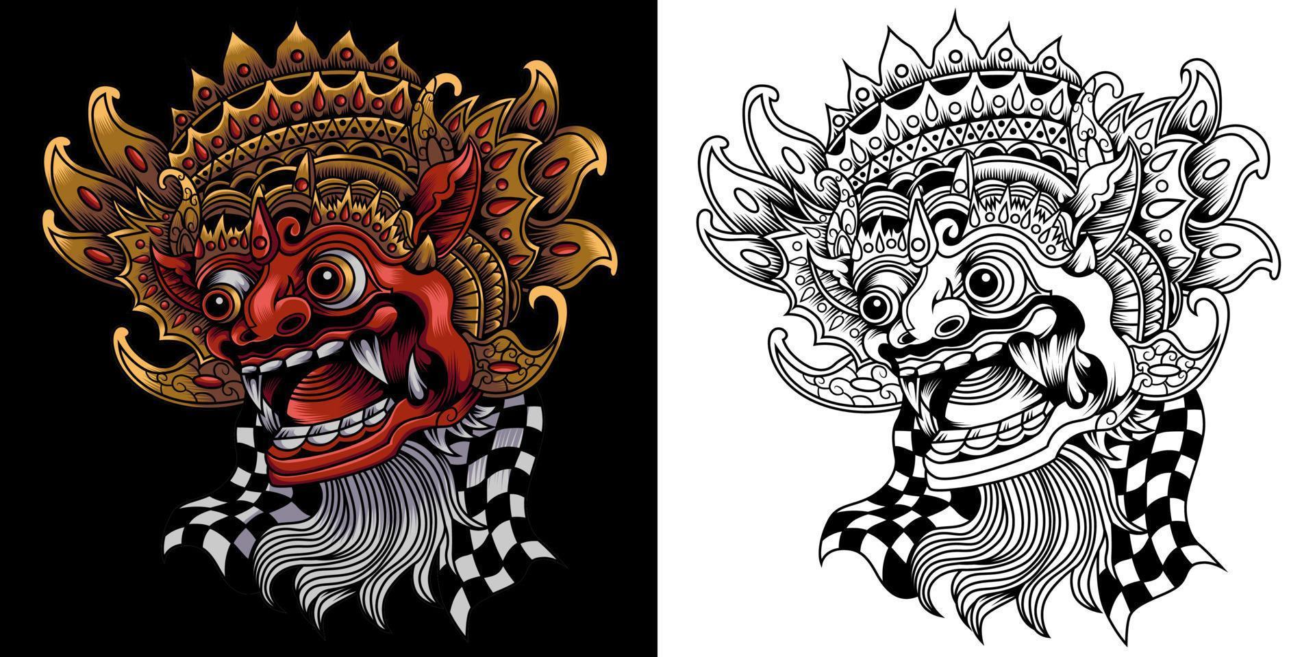 barong balinesische maskenvektorillustration vektor