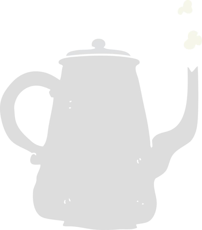 platt Färg illustration av en tecknad serie kaffe pott vektor
