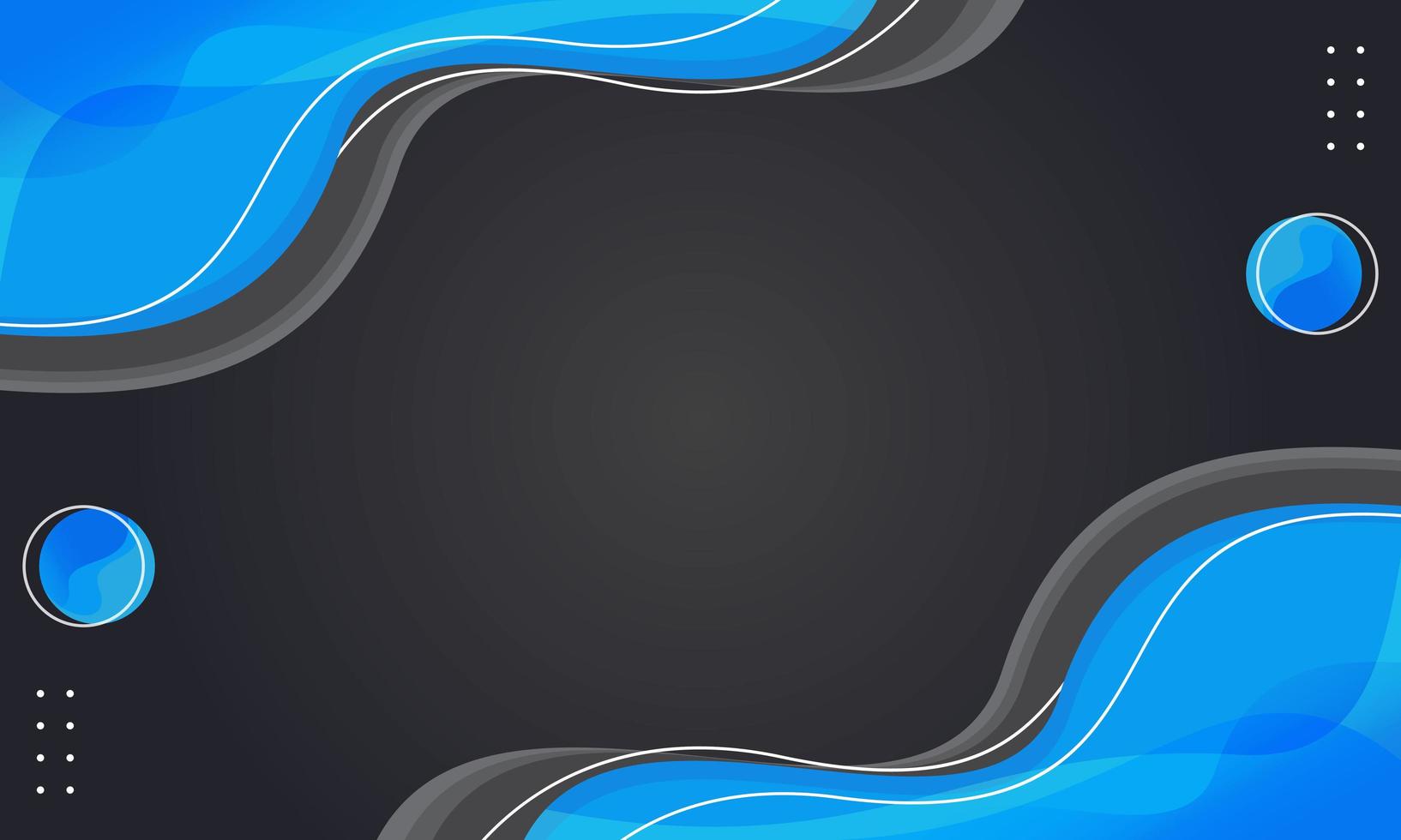 mörkgrå abstrakt design med blå våg vektor