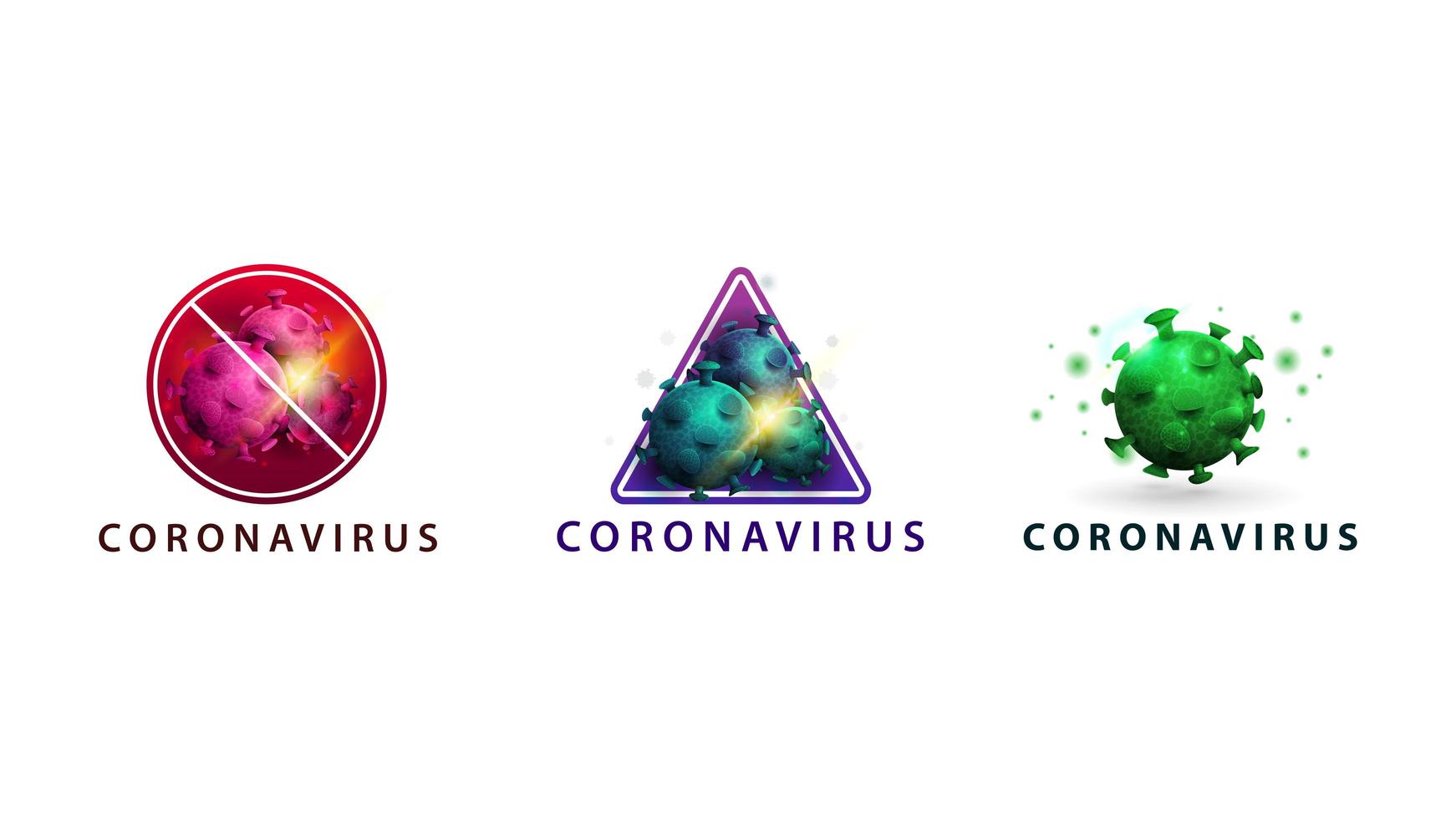 Coronavirus-Symbole isoliert auf Weiß vektor