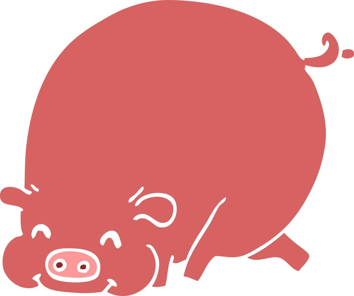 Cartoon-Doodle fettes Schwein vektor