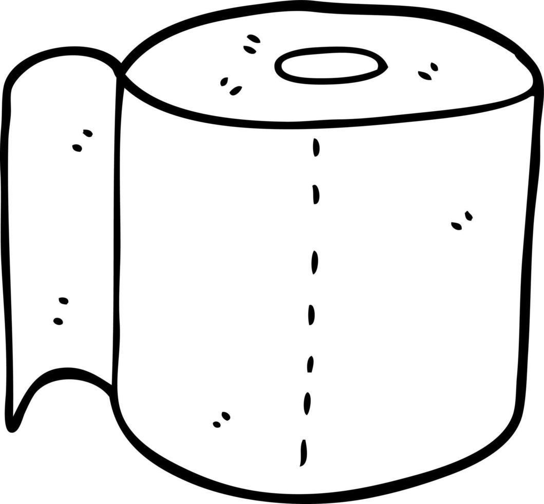 linjeteckning tecknad toalettrulle vektor