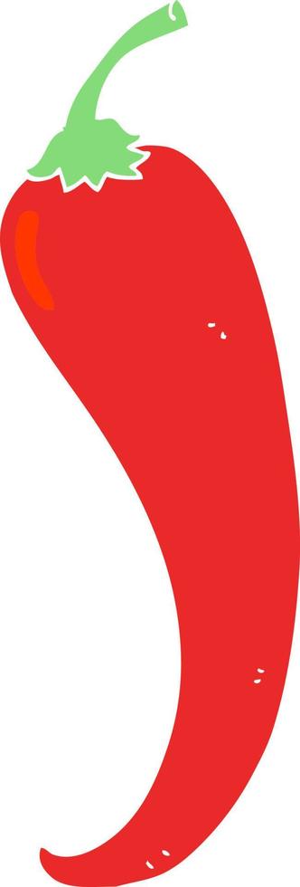Flache Farbdarstellung einer Cartoon-Chili-Pfeffer vektor