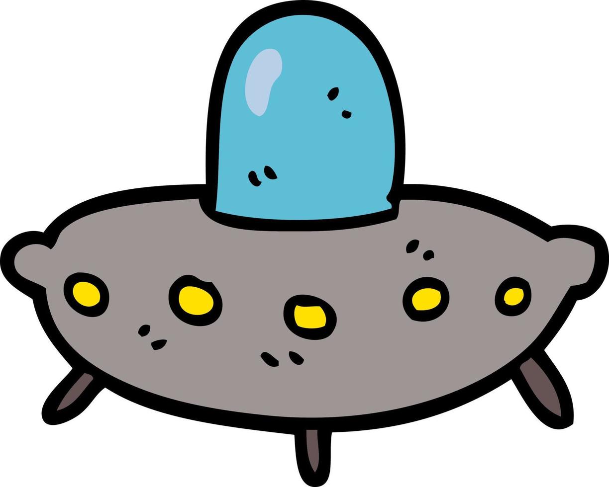 Cartoon-Doodle Alien-Raumschiff vektor