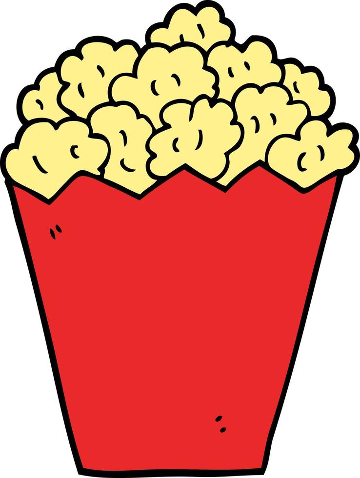 tecknad doodle bio popcorn vektor