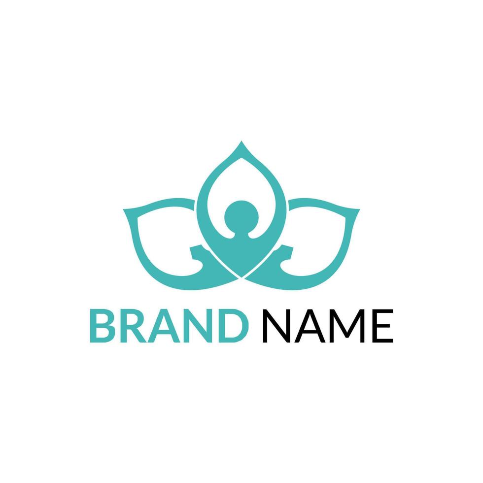 einfaches, modernes, flaches Logo-Template-Design des Yoga-Lotus-Logos vektor