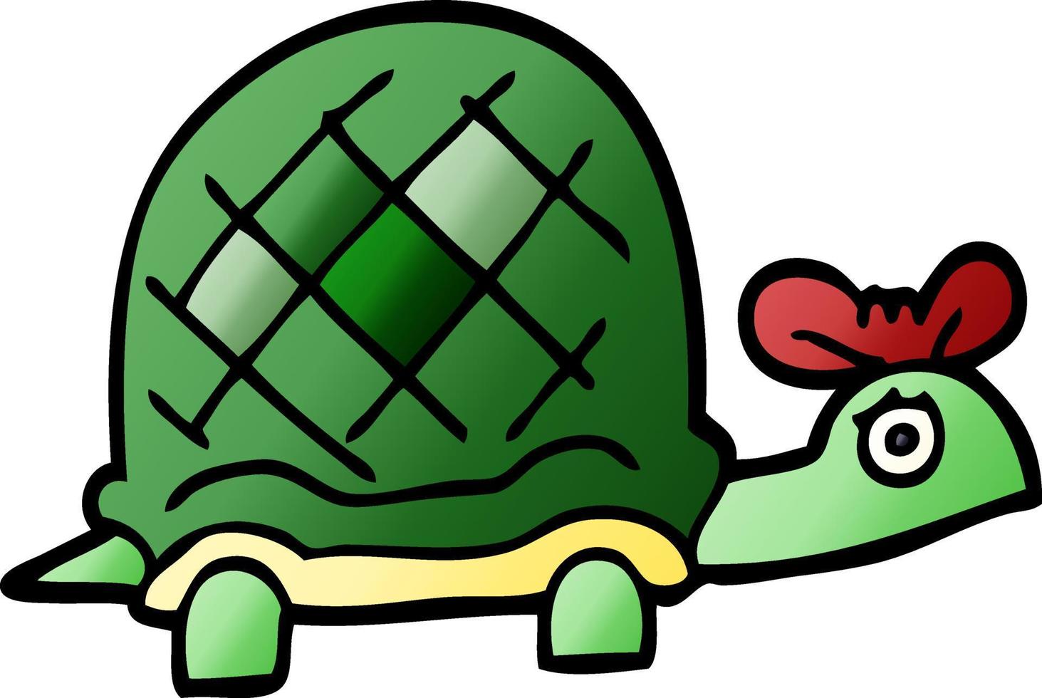tecknad serie klotter rolig sköldpadda vektor