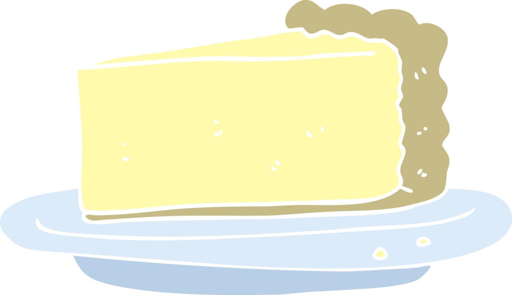 platt Färg illustration av en tecknad serie cheesecake vektor