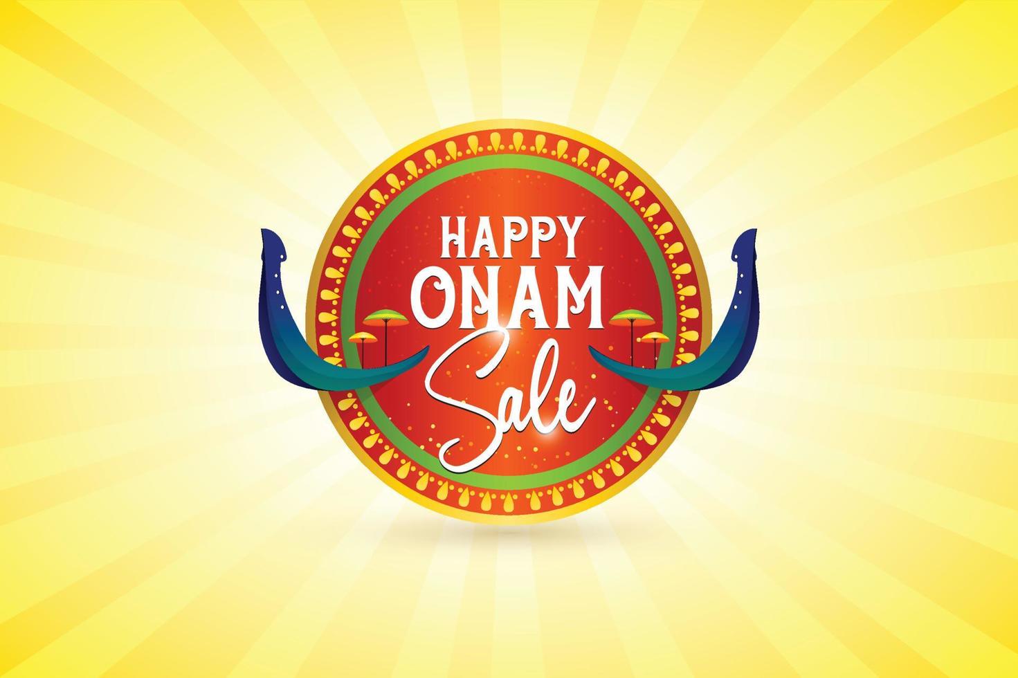 Happy Onam Sale bietet Premium-Logo, Symbol, Schild, Banner, Poster, Tag, Aufkleberdesign. vektor