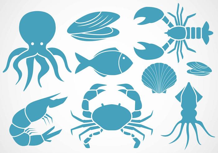 Gratis Seafood Ikoner Vector