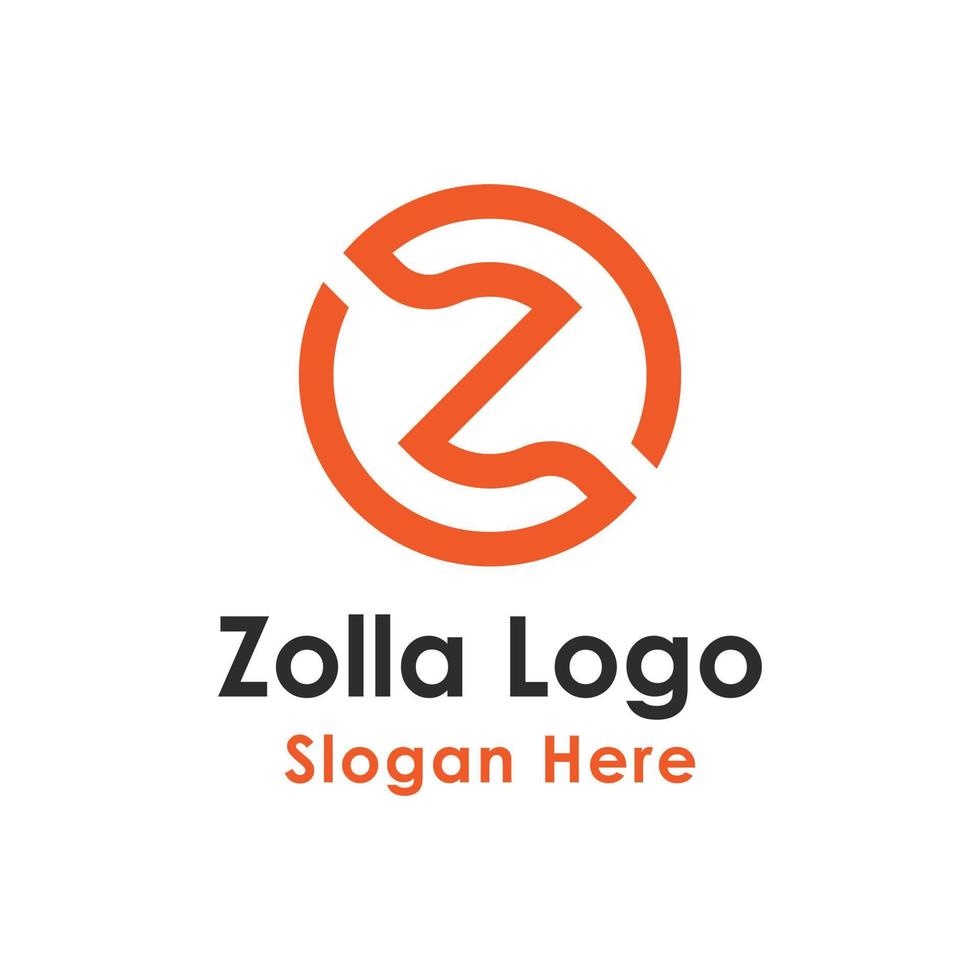 Einfache Buchstabe-z-Logo-Designvorlage innerhalb eines Kreisumrisses, geeignet für jedes Branding-Logo-Design vektor