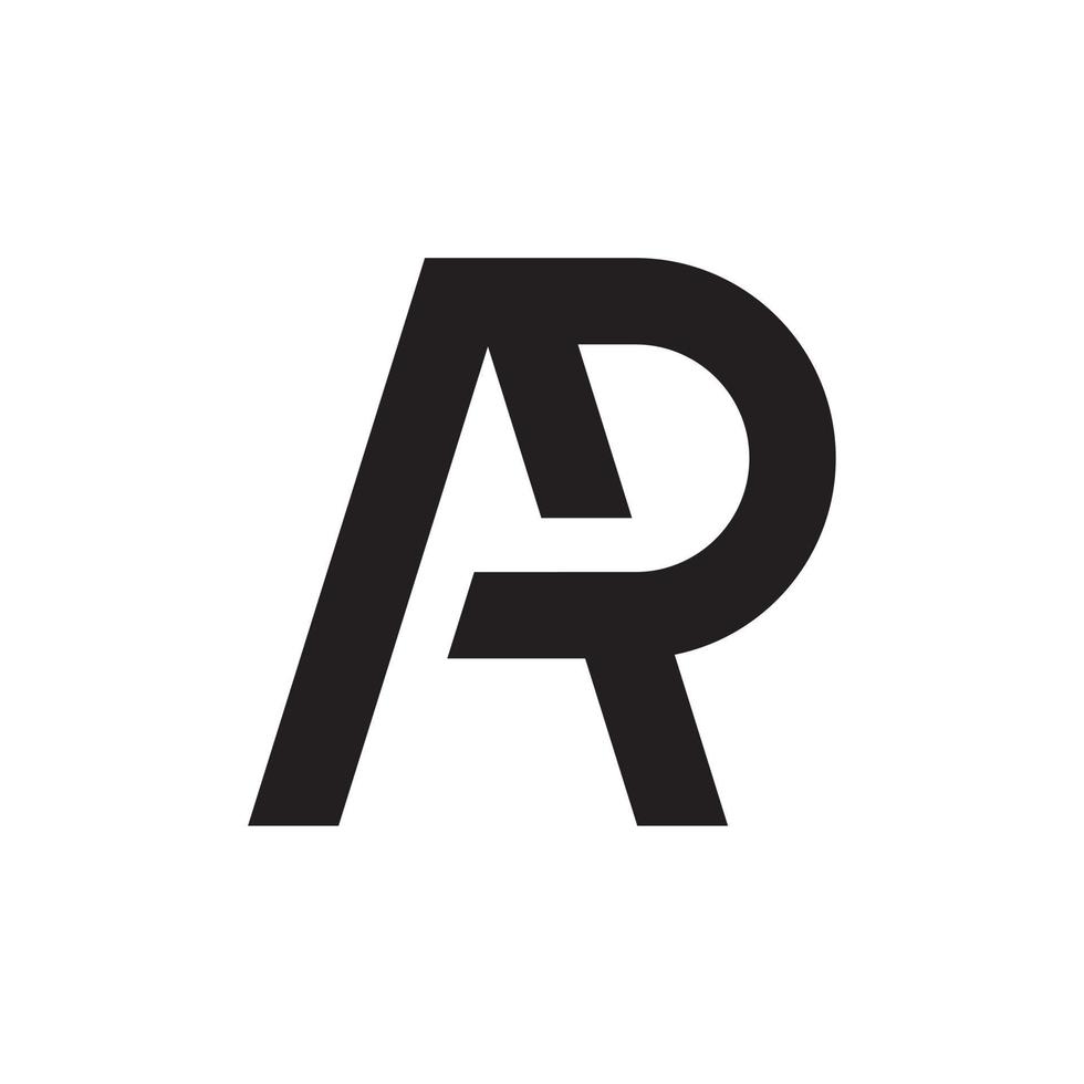 Buchstabe ar-Logo-Design-Vorlage auf weißem Hintergrund vektor
