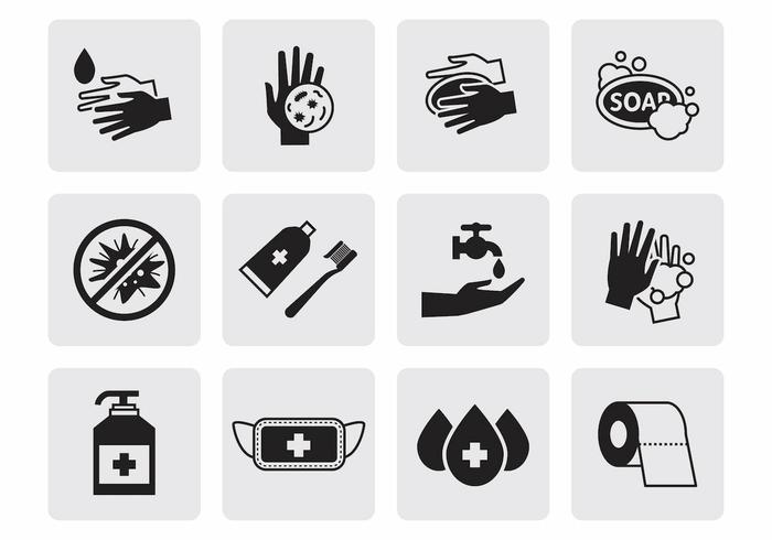 Kostenlose Hygiene Icons Vektor