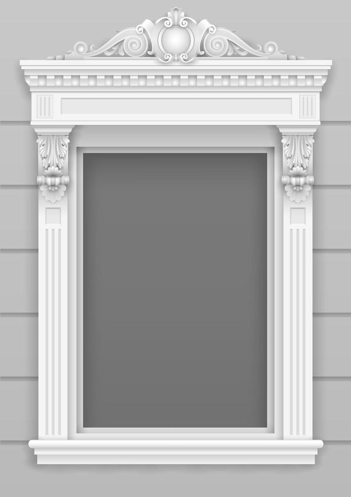 klassisches weißes Architekturfenster vektor