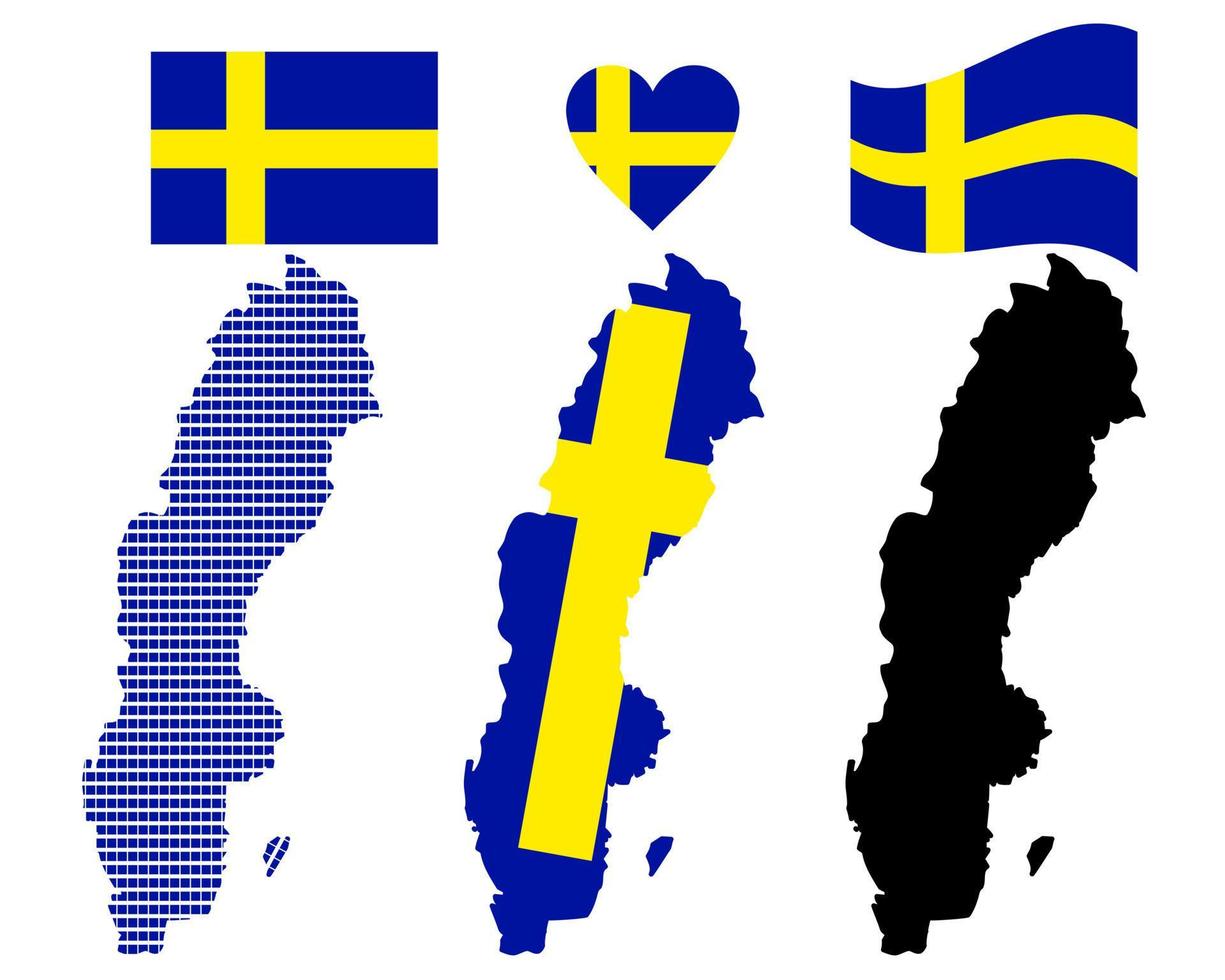 Karte von Schweden verschiedene Typen und Symbole auf weißem Hintergrund vektor