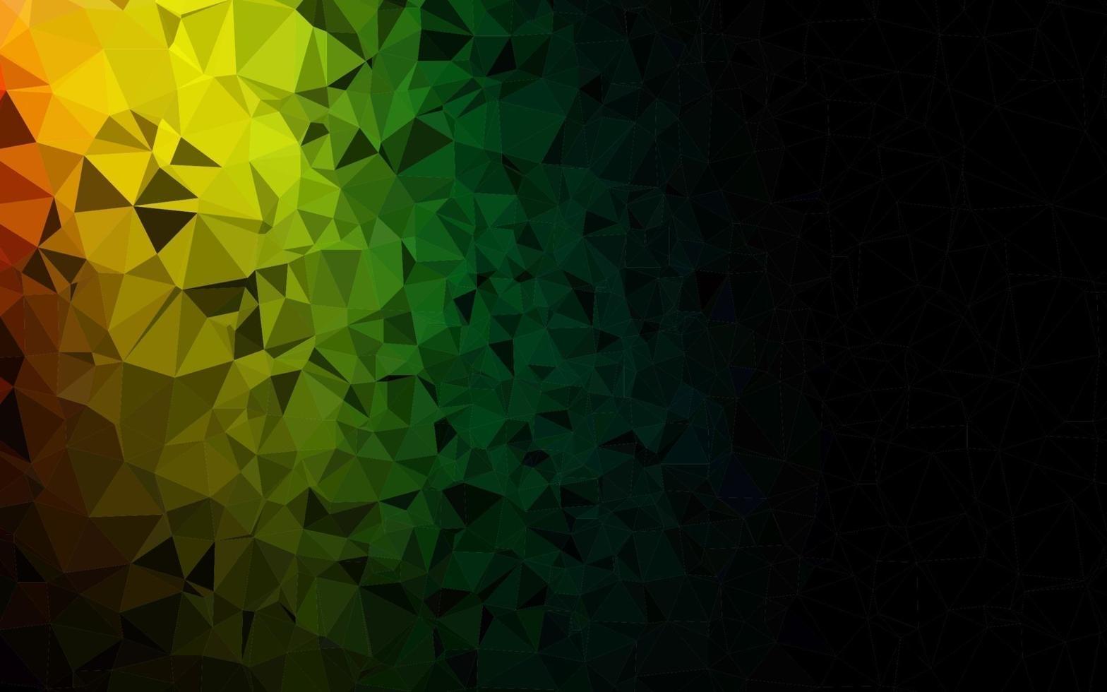 dunkler mehrfarbiger, abstrakter Hintergrund des Regenbogenvektorpolygons. vektor