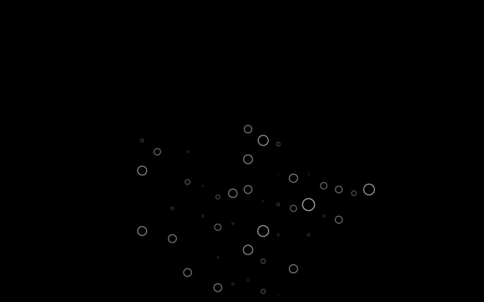 dunkelschwarze Vektorvorlage mit Kreisen. vektor