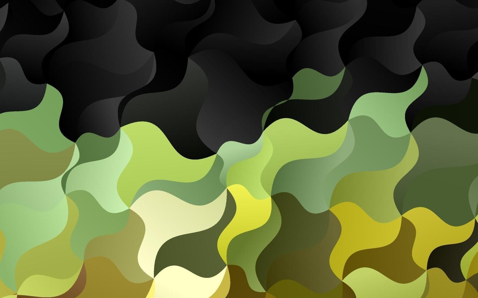 mörkgrön vektor mall med linjer, ovaler.