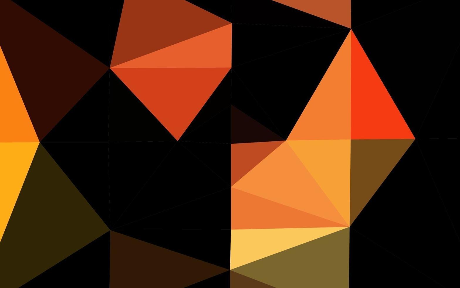 ljusgul, orange vektor triangel mosaikstruktur.