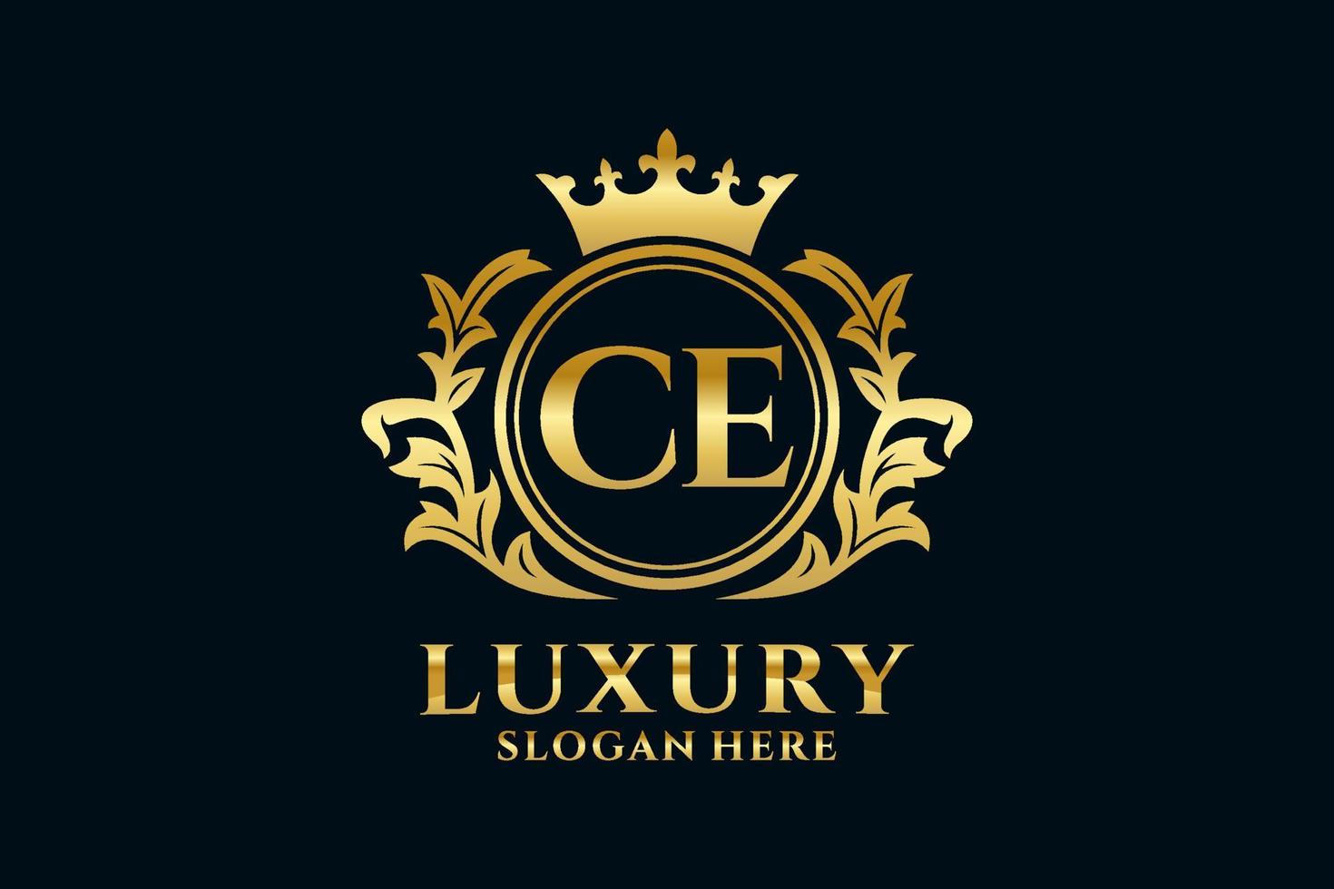 Royal Luxury Logo-Vorlage mit anfänglichem CE-Buchstaben in Vektorgrafiken für luxuriöse Branding-Projekte und andere Vektorillustrationen. vektor