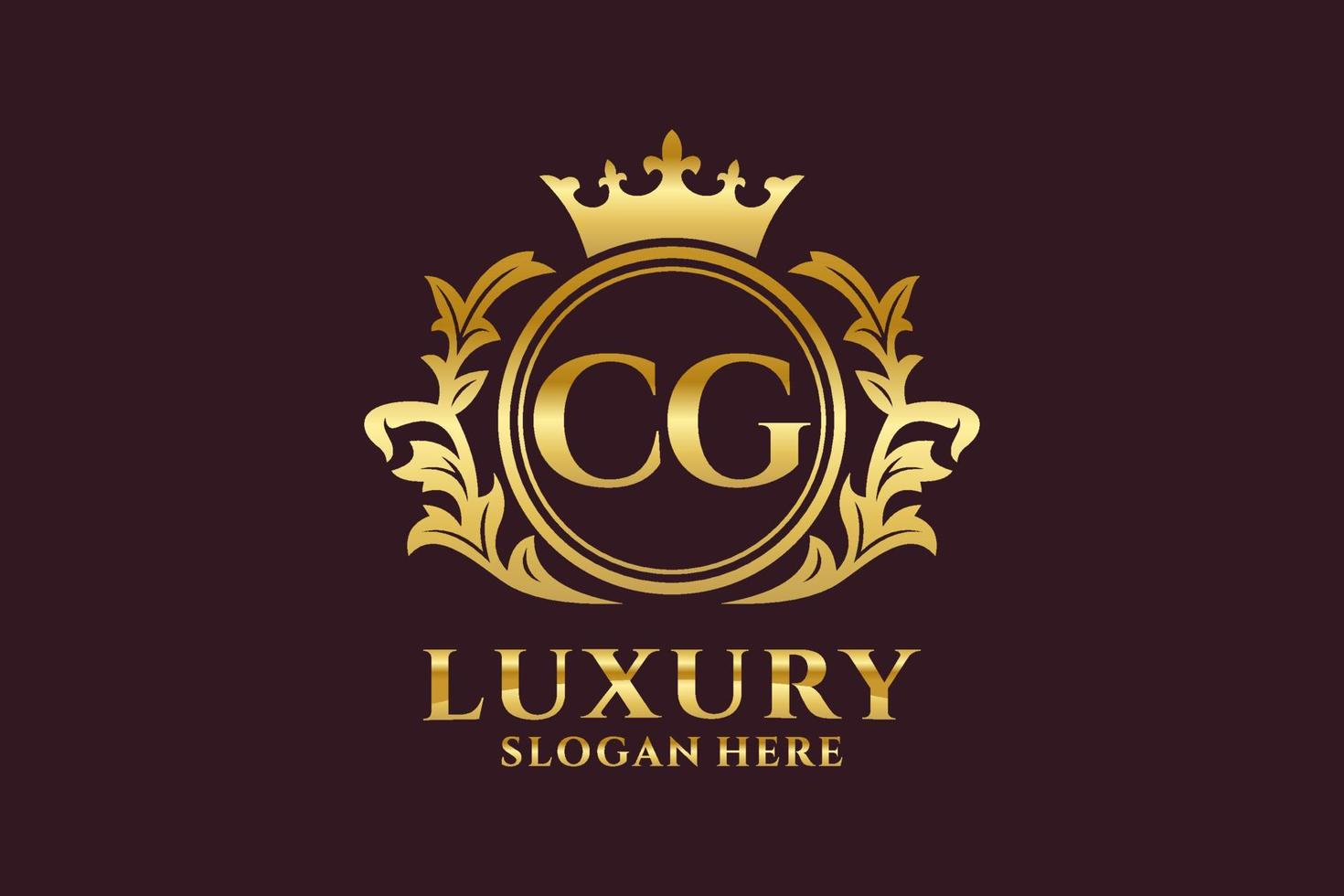 Anfangs-CG-Buchstabe Royal Luxury Logo-Vorlage in Vektorgrafiken für luxuriöse Branding-Projekte und andere Vektorillustrationen. vektor