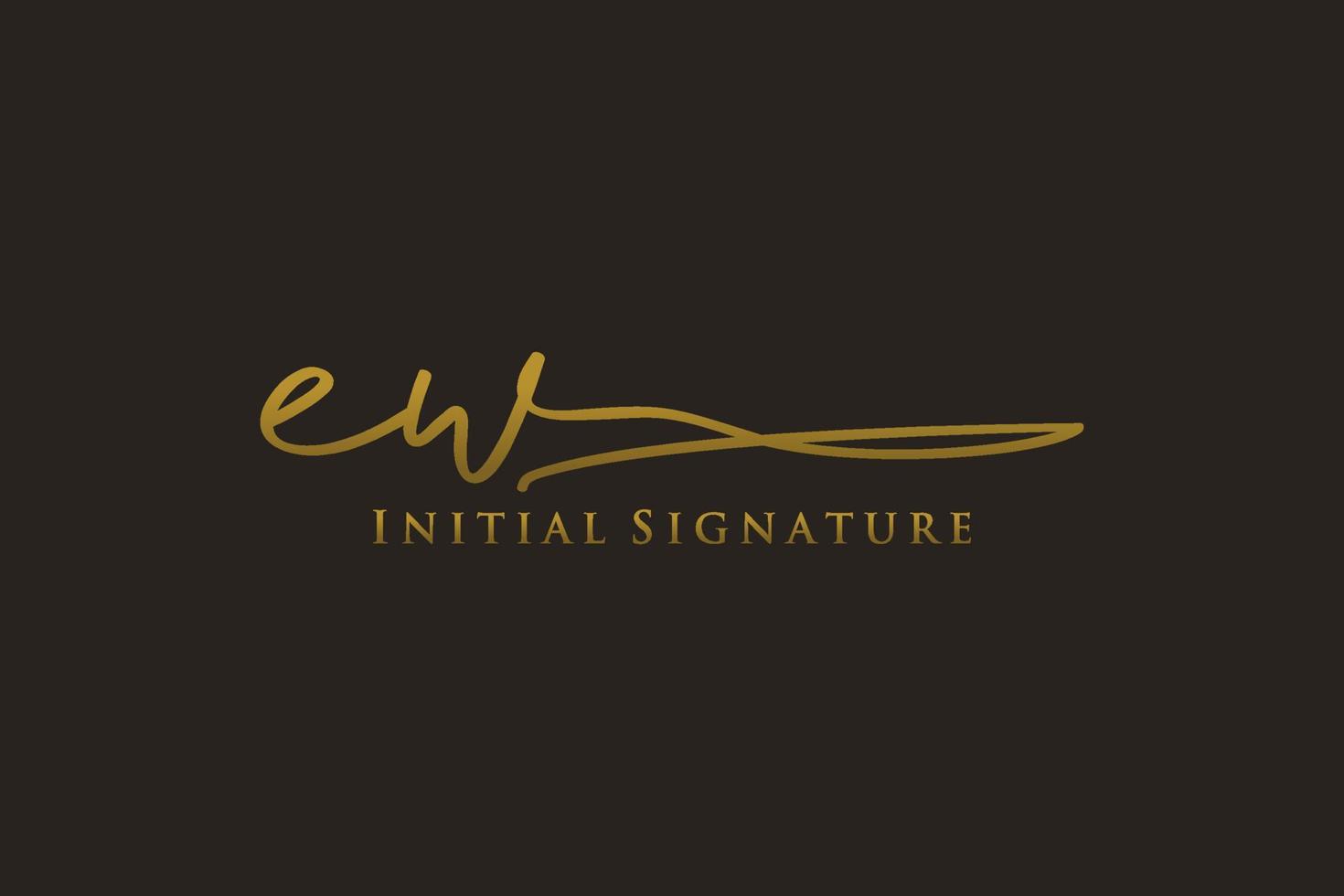 anfängliches ew-briefsignatur-logo-vorlage elegantes design-logo. hand gezeichnete kalligraphiebeschriftungsvektorillustration. vektor