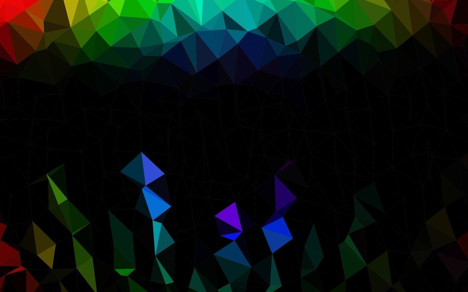 mörk flerfärgad, regnbåge vektor triangel mosaikomslag.