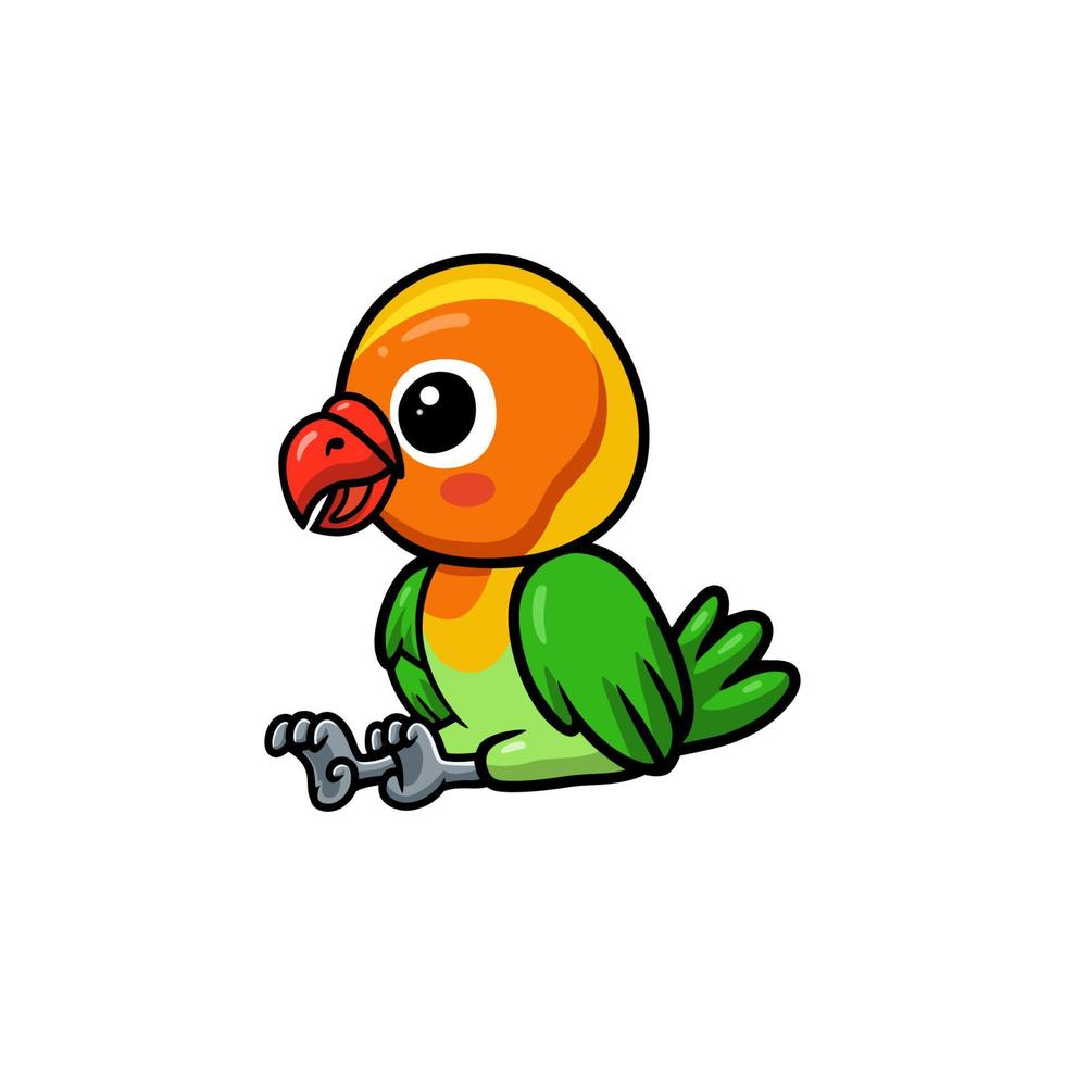 söt liten papegoja tecknad serie Sammanträde vektor