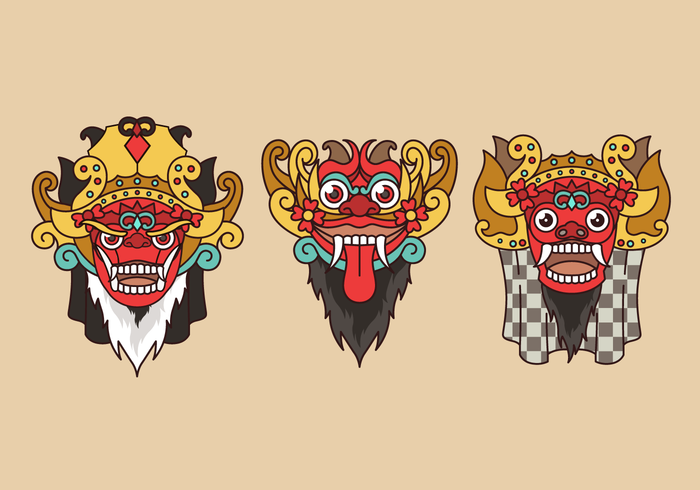 Barong Bali Indonesische Kultur Vektor