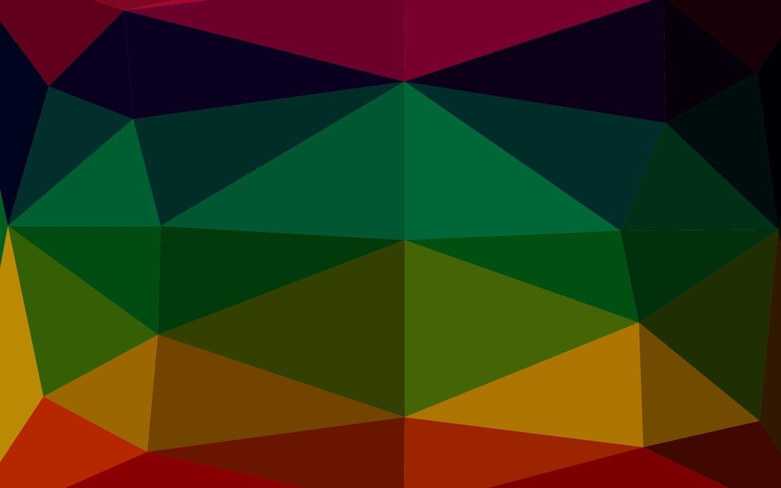 mörk flerfärgad, regnbåge vektor suddig triangel mall.