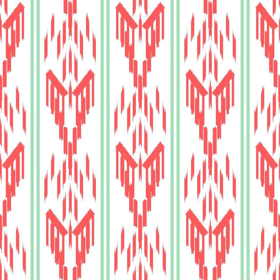 grünes und rotes Ikat nahtloses Muster vektor