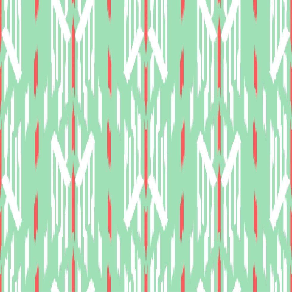 gröna, vita och röda ikat sömlösa mönster vektor