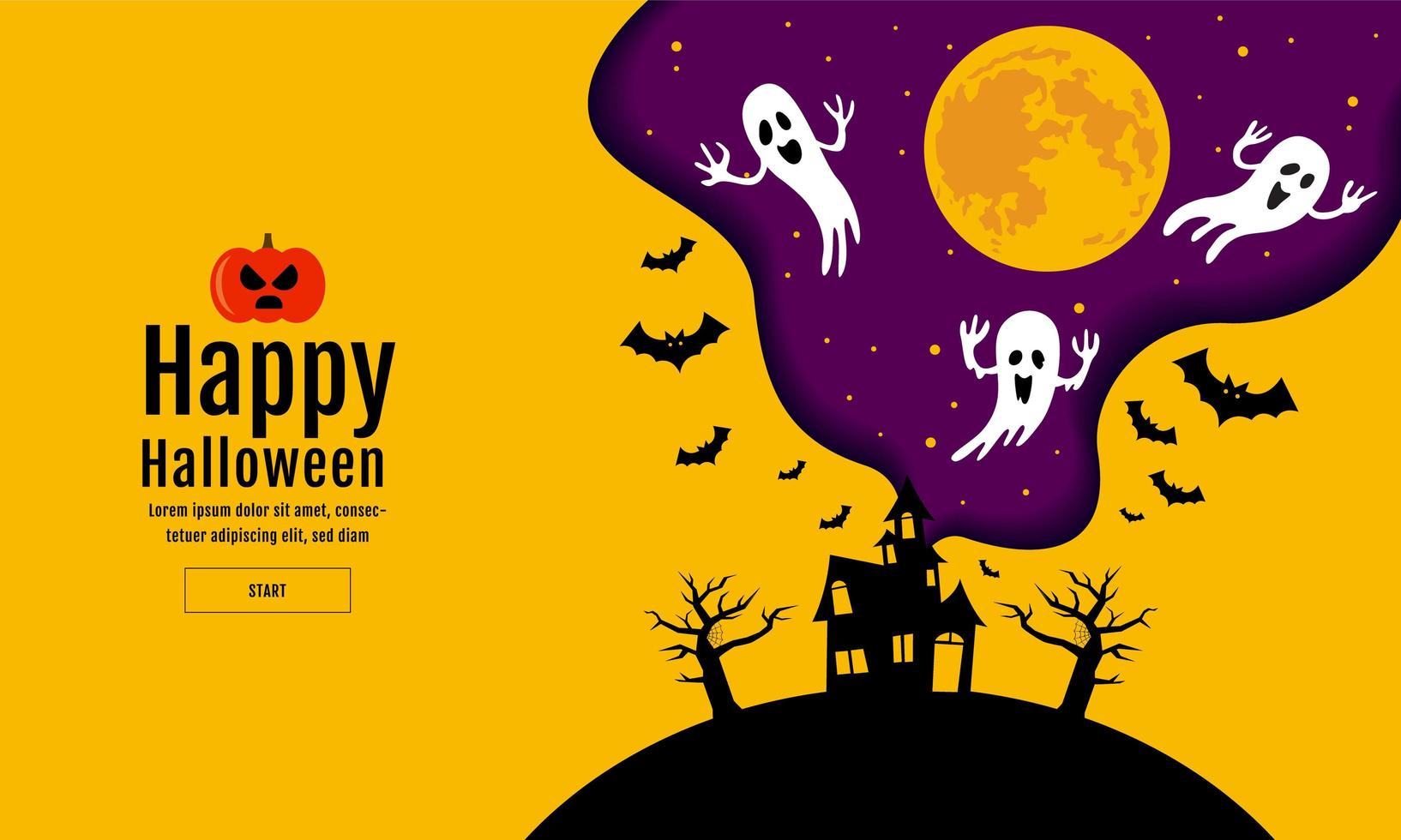 Happy Halloween Spooky Night Design vektor